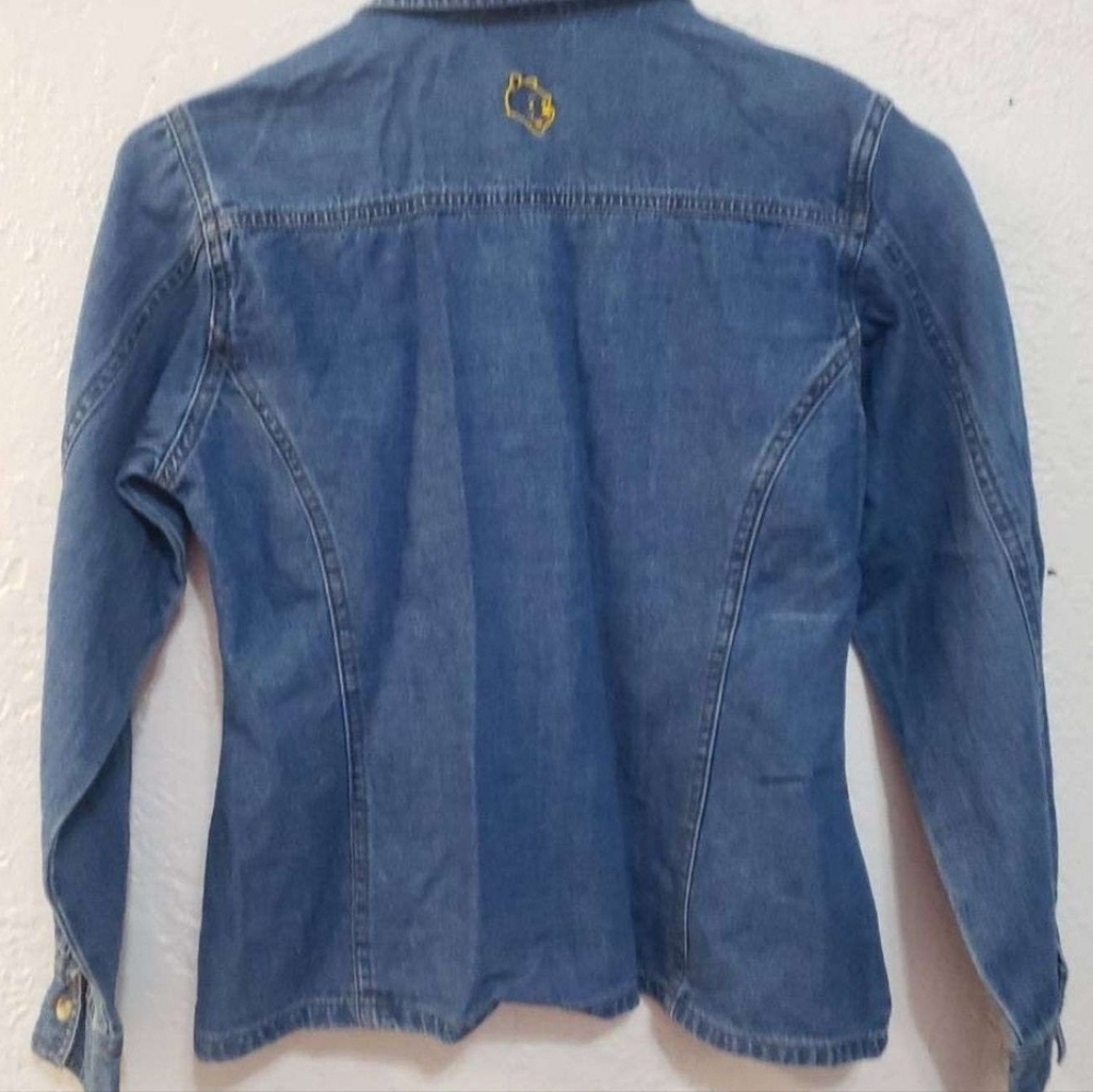 Vintage Denim Jacket Pooh Embroidered Childrens Medium 7/8 Disney 100% Cotton - Picture 4 of 4